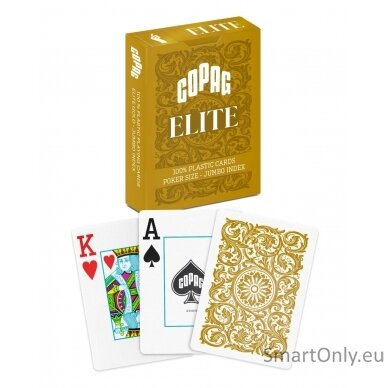 1546 Elite Poker size - Jumbo index žaidimo kortos (auksinės) Copag  5