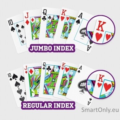 1546 Elite Poker size Jumbo index žaidimo kortos dviguba kaladė (violetinė/pilka) Copag  6