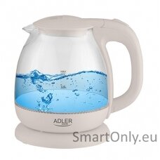 Adler | Kettle | AD 1283C | Electric | 900 W | 1 L | Glass/Stainless steel | 360° rotational base | Cream