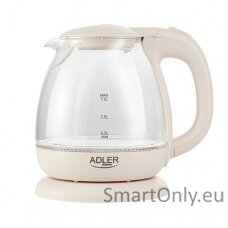 Adler | Kettle | AD 1283C | Electric | 900 W | 1 L | Glass/Stainless steel | 360° rotational base | Cream