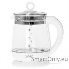 Adler Kettle AD 1299 Electric 2200 W 1.5 L Glass/Stainless steel 360° rotational base White