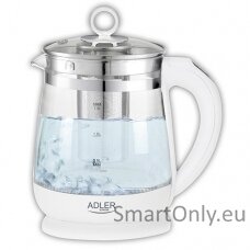 Adler Kettle AD 1299 Electric 2200 W 1.5 L Glass/Stainless steel 360° rotational base White