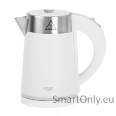 Adler Kettle  AD 1372 Electric 800 W 0.6 L Plastic/Stainless steel 360° rotational base White