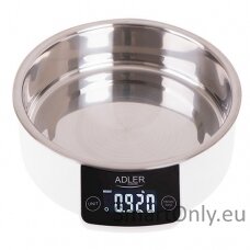 Adler Kitchen scale with a bowl AD 3166 Maximum weight (capacity) 5 kg Graduation 1 g Display type LCD White