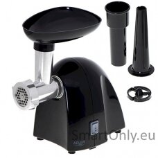 Adler Meat mincer AD 4811	 Black 600 W Number of speeds 1 Throughput (kg/min) 1.8 3 replaceable sieves: 3mm for grinding poppies and preparing meat and vegetable stuffing; 5mm for meatballs, Roman roast and beef burgers; 7mm for coarsely ground sausages,