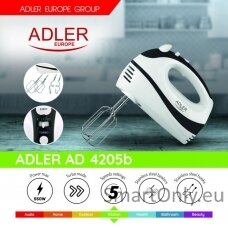 Adler Mixer AD 4205 b Hand Mixer 300 W Number of speeds 5 Turbo mode White/Black