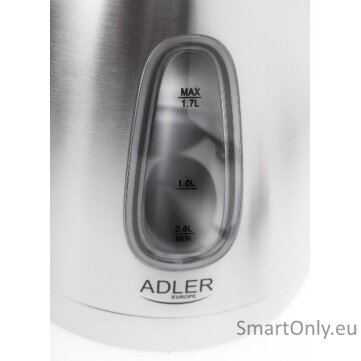 Adler Kettle AD 1223 Standard 2200 W 1.7 L Stainless steel 360° rotational base Stainless steel 5