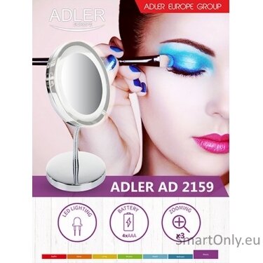 Adler Mirror, AD 2159, 15 cm, LED mirror, Chrome 3