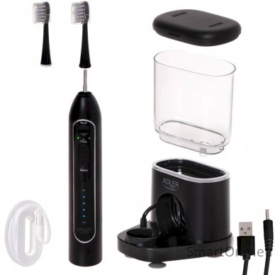 Adler 2-in-1 Water Flossing Sonic Brush | AD 2180b | Rechargeable | For adults | Number of brush heads included 2 | Number of teeth brushing modes 1 | Black 5