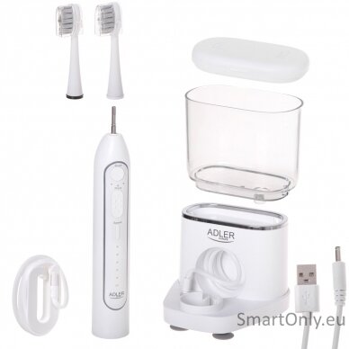 Adler 2-in-1 Water Flossing Sonic Brush | AD 2180w | Rechargeable | For adults | Number of brush heads included 2 | Number of teeth brushing modes 1 | White 11