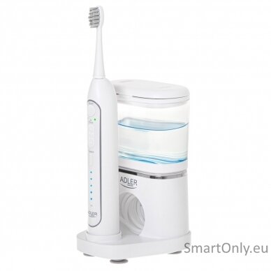 Adler 2-in-1 Water Flossing Sonic Brush | AD 2180w | Rechargeable | For adults | Number of brush heads included 2 | Number of teeth brushing modes 1 | White