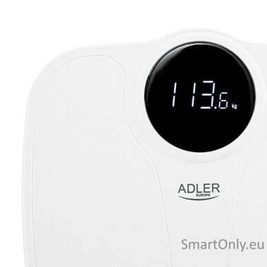 Adler Bathroom Scale AD 8172w	 Maximum weight (capacity) 180 kg, Accuracy 100 g, Body Mass Index (BMI) measuring, White 3