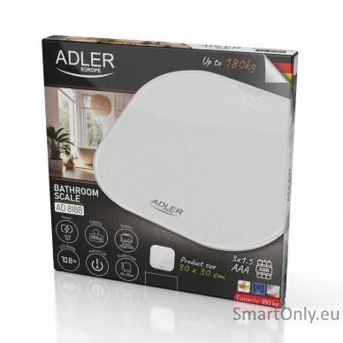 Adler Bathroom Scale | AD 8188 | Maximum weight (capacity) 180 kg | Accuracy 100 g | White 2