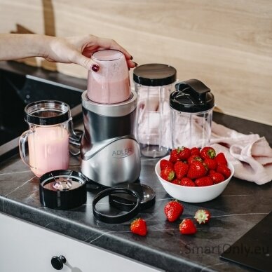 Adler Blender Smoothie Set | AD 4084 | Tabletop | 1200 W | Jar material BPA-Free | Jar capacity 0.3+0.5+0.5+0.7 L | Ice crushing | Stainless Steel 10