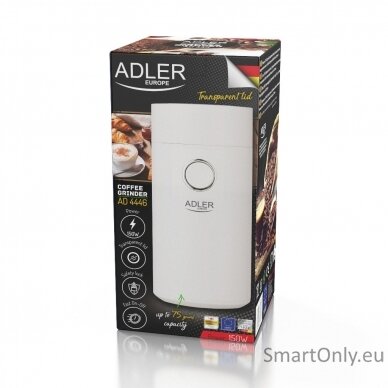 Adler | Coffee Mill | AD 4446ws | 150 W | Coffee beans capacity 75 g | White 8