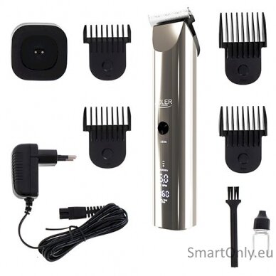 Adler Hair Clipper AD 2834 Cordless or corded, Number of length steps 4, Silver/Black 7