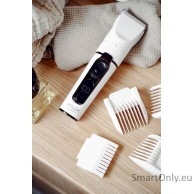 Adler | Hair Clipper with LCD Display | AD 2839 | Cordless | Number of length steps 6 | White/Black 11