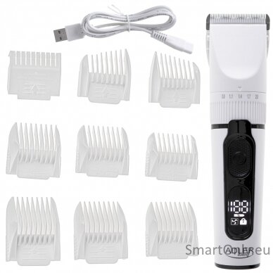 Adler | Hair Clipper with LCD Display | AD 2839 | Cordless | Number of length steps 6 | White/Black 9