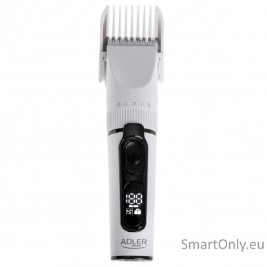 Adler | Hair Clipper with LCD Display | AD 2839 | Cordless | Number of length steps 6 | White/Black