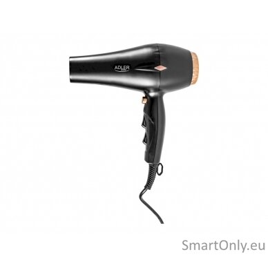 Adler Hair Dryer AD 2244 2000 W, Number of temperature settings 3, Ionic function, Diffuser nozzle, Black 2