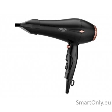 Adler Hair Dryer AD 2244 2000 W, Number of temperature settings 3, Ionic function, Diffuser nozzle, Black 3