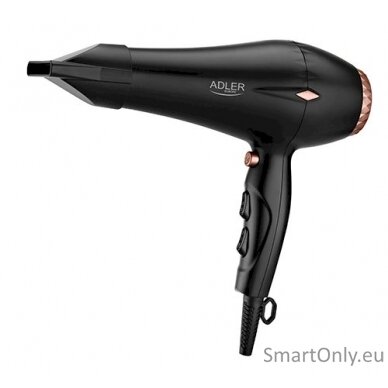 Adler Hair Dryer AD 2244 2000 W, Number of temperature settings 3, Ionic function, Diffuser nozzle, Black