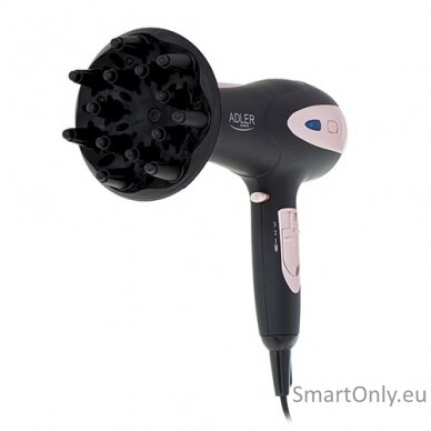 Adler | Hair Dryer | AD 2248b ION | 2200 W | Number of temperature settings 3 | Ionic function | Diffuser nozzle | Black/Pink 3