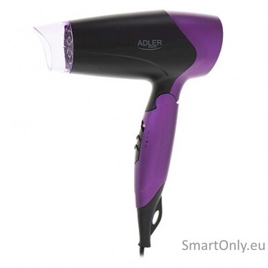 Adler Hair Dryer AD 2260 1600 W, Number of temperature settings 2, Black/Purple 1