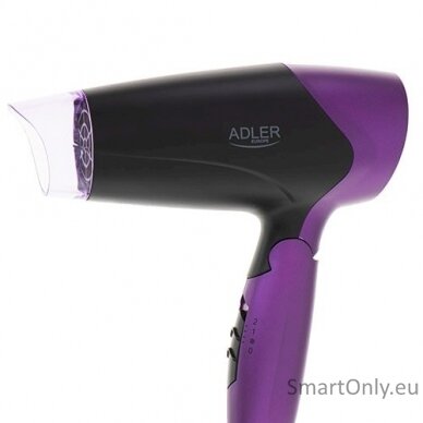 Adler Hair Dryer AD 2260 1600 W, Number of temperature settings 2, Black/Purple 5