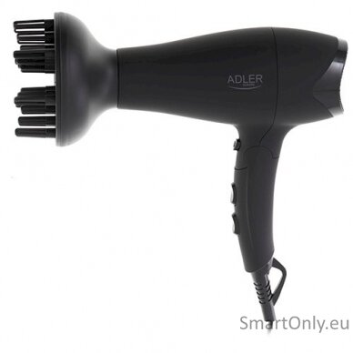 Adler Hair dryer AD 2267 2100 W, Number of temperature settings 3, Diffuser nozzle, Black 3