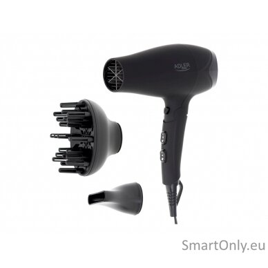 Adler Hair dryer AD 2267 2100 W, Number of temperature settings 3, Diffuser nozzle, Black 6