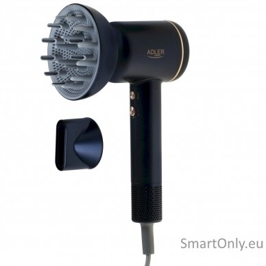 Adler Hair Dryer | AD 2270 SUPERSPEED | 1600 W | Number of temperature settings 3 | Ionic function | Diffuser nozzle | Black 1