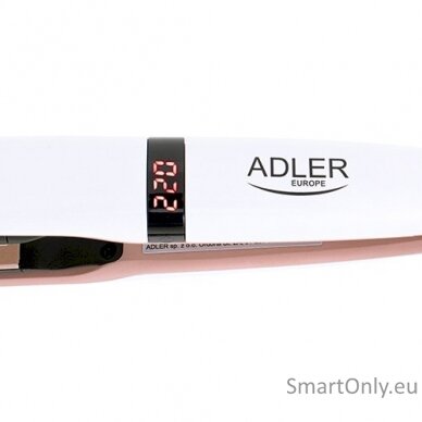 Adler Hair Straightener AD 2321 Warranty 24 month(s), Ceramic heating system, Display LCD, Temperature (min) 140 °C, Temperature (max) 220 °C, 45 W, Pearl White 2