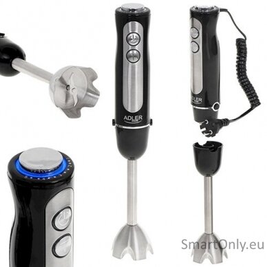 Adler Hand blender AD 4625b Hand Blender 850 W Number of speeds 5 Turbo mode Black 2