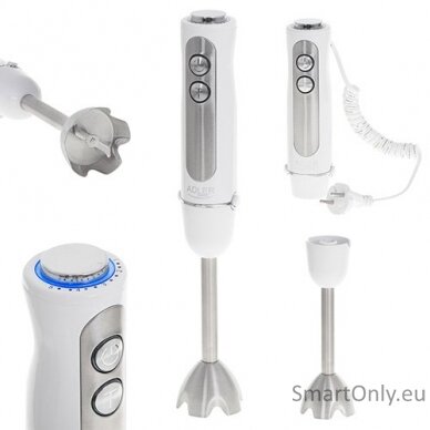 Adler Hand blender AD 4625w Hand Blender 1500 W Number of speeds 5 Turbo mode White 1