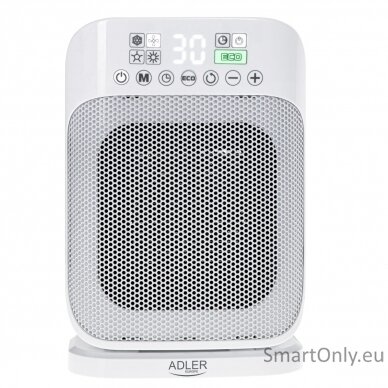 Adler Heater with Remote Control AD 7727 Ceramic, 1500 W, Number of power levels 2, Suitable for rooms up to 15 m², White 1