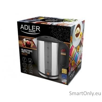 Adler Kettle AD 1216 Standard 2000 W 1.7 L Stainless steel 360° rotational base Stainless steel 9