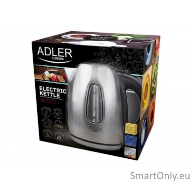 Adler Kettle AD 1223 Standard 2200 W 1.7 L Stainless steel 360° rotational base Stainless steel 9