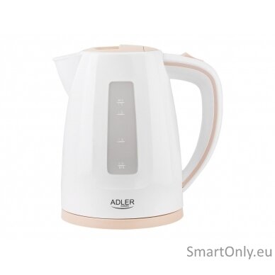 Adler Kettle AD 1264 Standard 2200 W 1.7 L Plastic 360° rotational base White 3