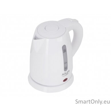 Adler Kettle AD 1272 Electric 1600 W 1 L Stainless steel/Polypropylene 360° rotational base White 5