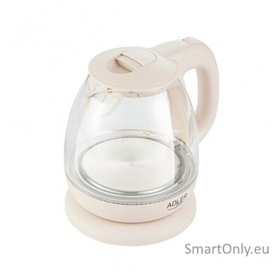 Adler | Kettle | AD 1283C | Electric | 900 W | 1 L | Glass/Stainless steel | 360° rotational base | Cream 2