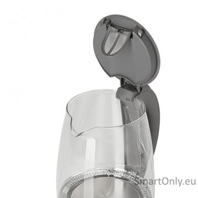 Adler Kettle AD 1286 Standard 2200 W 2 L Plastic/Glass 360° rotational base Grey/ transparent 6