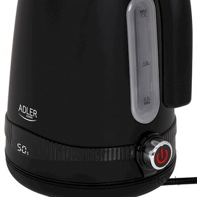 Adler Kettle AD 1295b Electric 2200 W 1.7 L Stainless steel 360° rotational base Black 1