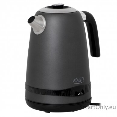 Adler Kettle | AD 1295g SS | Electric | 2200 W | 1.7 L | Stainless Steel | 360° rotational base | Grey 2