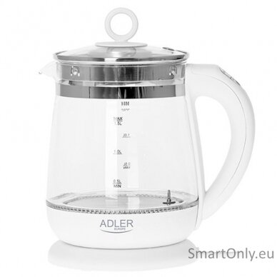 Adler Kettle AD 1299 Electric 2200 W 1.5 L Glass/Stainless steel 360° rotational base White 1