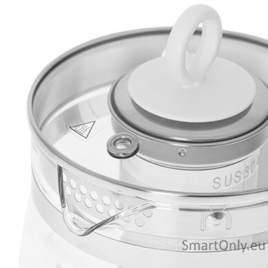 Adler Kettle AD 1299 Electric 2200 W 1.5 L Glass/Stainless steel 360° rotational base White 5