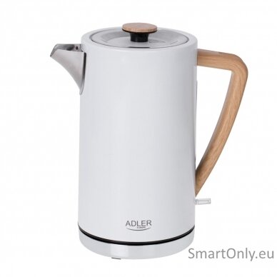 Adler | Kettle | AD 1347w | Electric | 2200 W | 1.5 L | Stainless steel | 360° rotational base | White