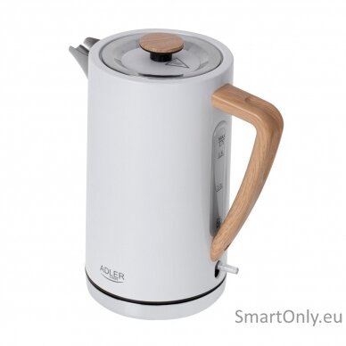 Adler | Kettle | AD 1347w | Electric | 2200 W | 1.5 L | Stainless steel | 360° rotational base | White 1