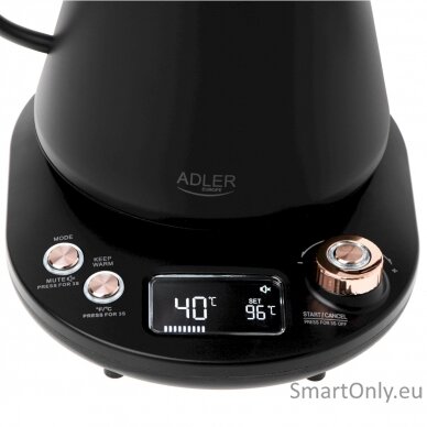 Adler Kettle | AD 1349 | Electric | 1100 W | 1 L | Stainless steel | 360° rotational base | Black/Gold 4