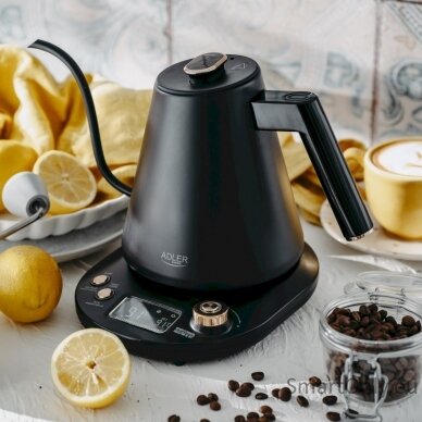 Adler Kettle | AD 1349 | Electric | 1100 W | 1 L | Stainless steel | 360° rotational base | Black/Gold 7